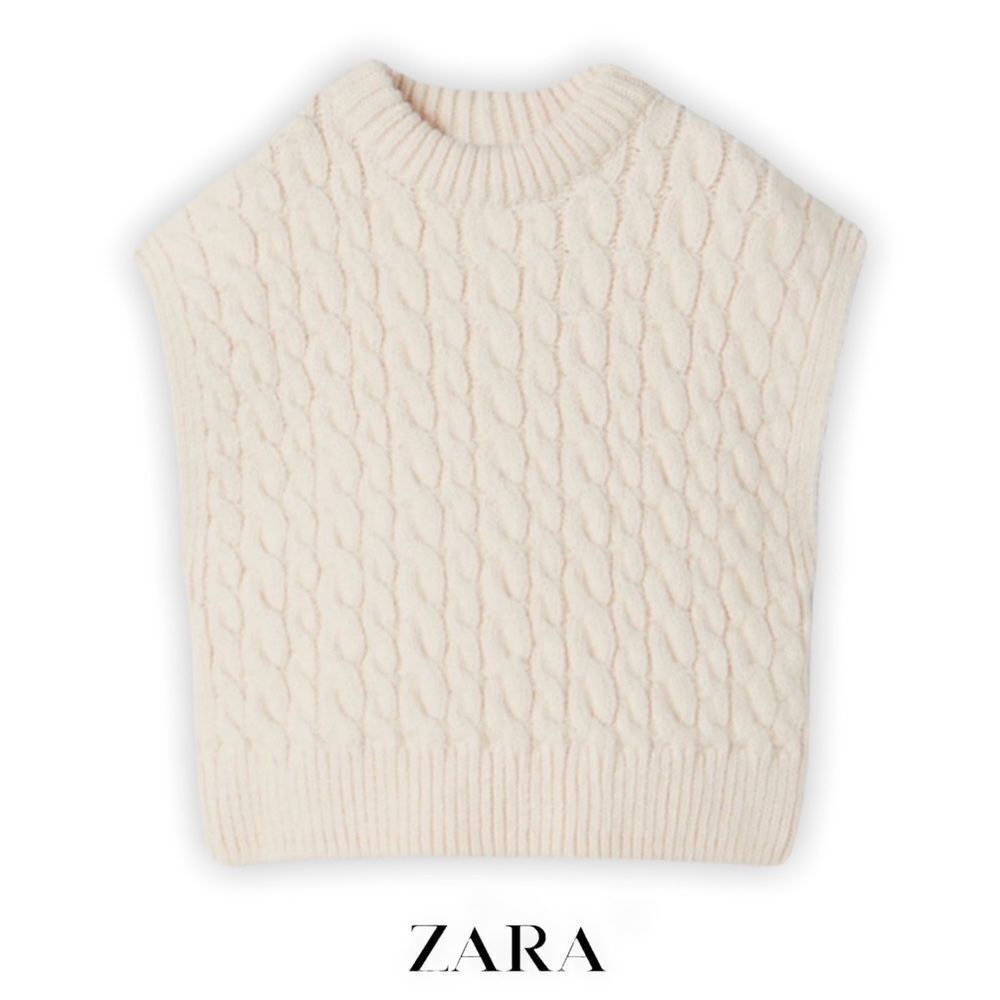 ZARA Kids | Cream | CABLE KNIT PONCHO